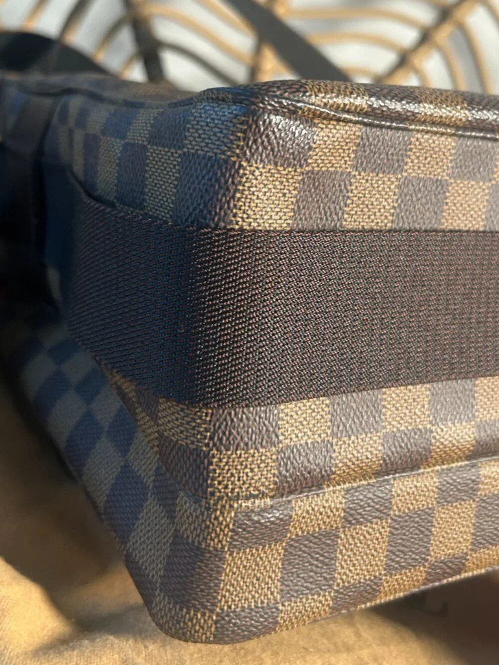 Louis Vuitton Broadway Bag in Damier Ebene & dust bag